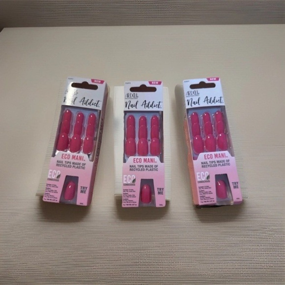 Ardell Nail Addict Eco Mani Nail Tips Poppy Pink Oval 30 Count 3 Pack 58636 - Picture 4 of 14